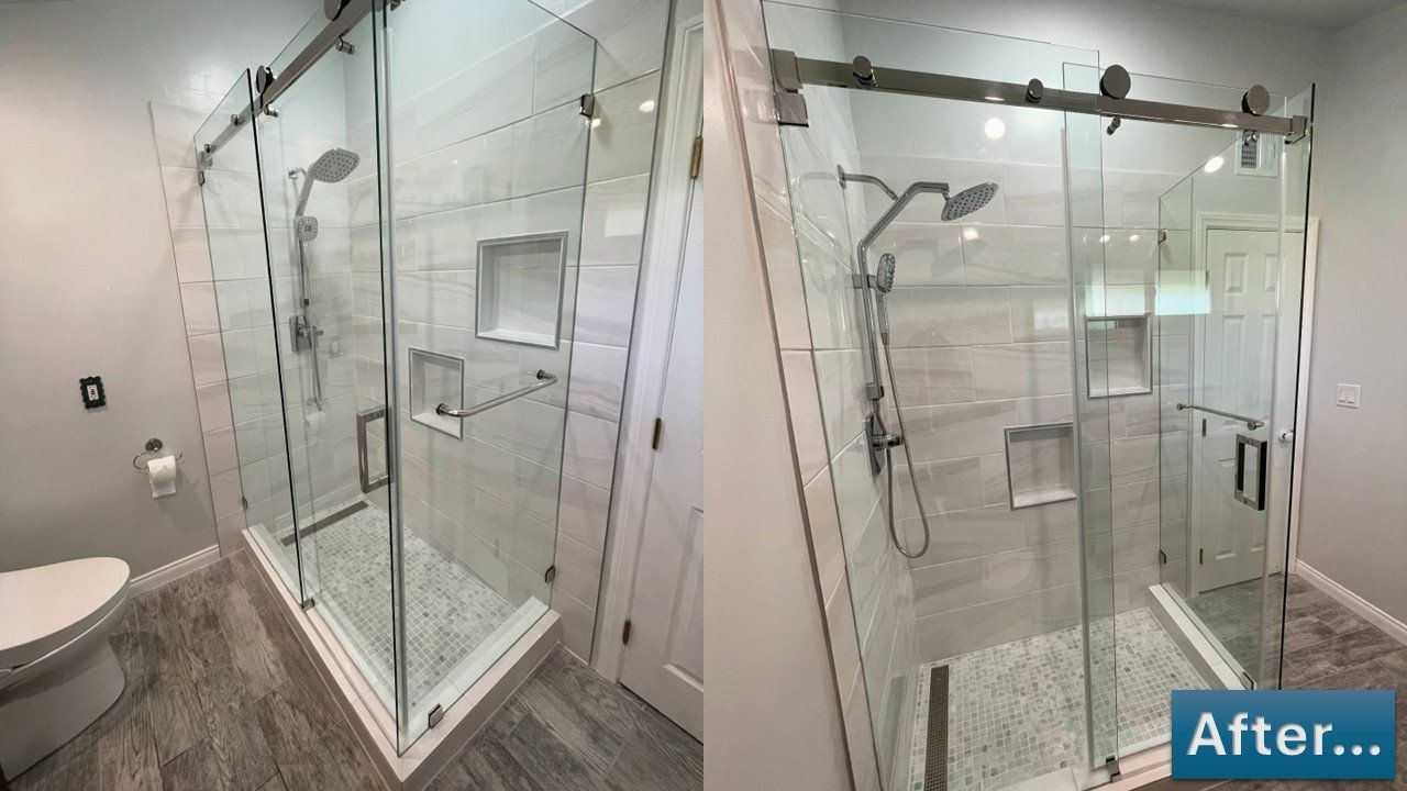 Shower remodel: after, before and after photos